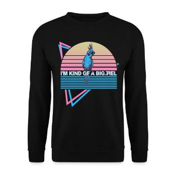 Cockatiel Rétro - Sweat-shirt Unisexe - noir - Devant - Alina (178cm) & Michal (187cm)
