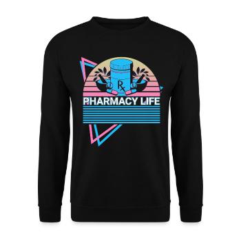 Apotheker Retro - Unisex Pullover - Schwarz - Vorne - Alina (178cm) & Michal (187cm)
