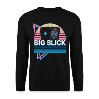 Joueur de poker Rétro - Sweat-shirt Unisexe - noir - Devant - Alina (178cm) & Michal (187cm)