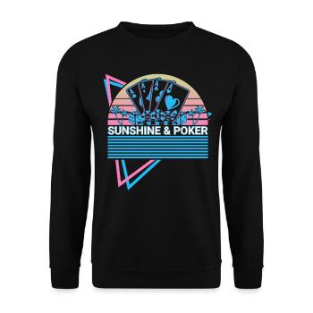 Sunshine et Poker Rétro - Sweat-shirt Unisexe - noir - Devant - Alina (178cm) & Michal (187cm)