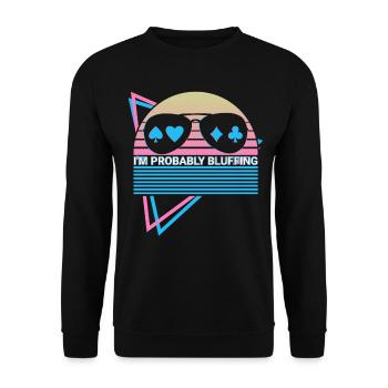 Joueur de poker Rétro - Sweat-shirt Unisexe - noir - Devant - Alina (178cm) & Michal (187cm)