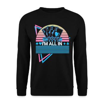 Joueur de poker Rétro - Sweat-shirt Unisexe - noir - Devant - Alina (178cm) & Michal (187cm)
