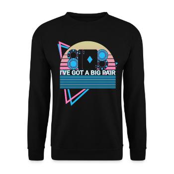 Joueur de poker Rétro - Sweat-shirt Unisexe - noir - Devant - Alina (178cm) & Michal (187cm)