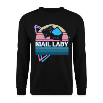 Postdienst Postbote Retro - Unisex Pullover - Schwarz - Vorne - Alina (178cm) & Michal (187cm)