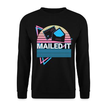 Postdienst Postbote Retro - Unisex Pullover - Schwarz - Vorne - Alina (178cm) & Michal (187cm)