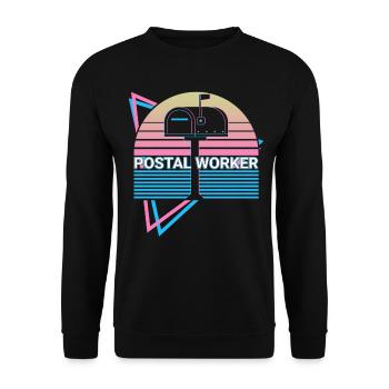 Postangestellter Postdienst Postbote Retro - Unisex Pullover - Schwarz - Vorne - Alina (178cm) & Michal (187cm)