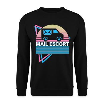 Postdienst Postbote Retro - Unisex Pullover - Schwarz - Vorne - Alina (178cm) & Michal (187cm)