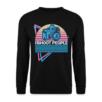 Kamera Fotografie Fotograf Retro - Unisex Pullover - Schwarz - Vorne - Alina (178cm) & Michal (187cm)