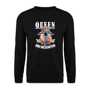 Queen of Bird Recognition for the Best Bird - Unisex Pullover - Schwarz - Vorne - Alina (178cm) & Michal (187cm)