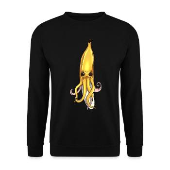 Banulhu Lustige Banane Cthulhu Oktopus - Unisex Pullover - Schwarz - Vorne - Alina (178cm) & Michal (187cm)