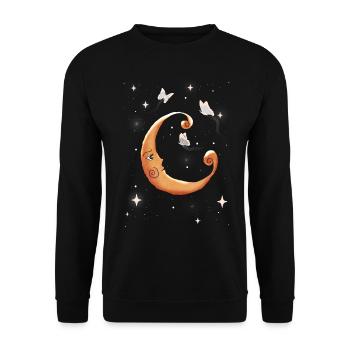 Cottagecore Vintage Butterfly Y2K Celestial - Unisex Sweatshirt - black - Front - Alina (178cm) & Michal (187cm)