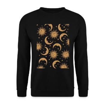 Whimsigoth Witchy Celestial Sun Moon Star Must - Unisex Sweatshirt - black - Front - Alina (178cm) & Michal (187cm)