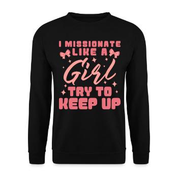 Mormon LDS Missionary - Unisex Sweatshirt - black - Front - Alina (178cm) & Michal (187cm)