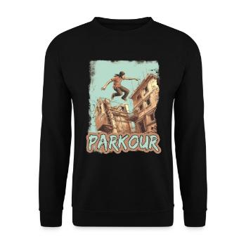 Parkour Le Parcour Freerunning Extremsport - Unisex Pullover - Schwarz - Vorne - Alina (178cm) & Michal (187cm)