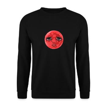 Whimsigoth Celestial Soft Grunge Sad Red Moon Eboy - Unisex Pullover - Schwarz - Vorne - Alina (178cm) & Michal (187cm)