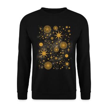 Witchy Aesthetic Celestial Vintage Crescent Moon Sun - Unisex Sweatshirt - black - Front - Alina (178cm) & Michal (187cm)