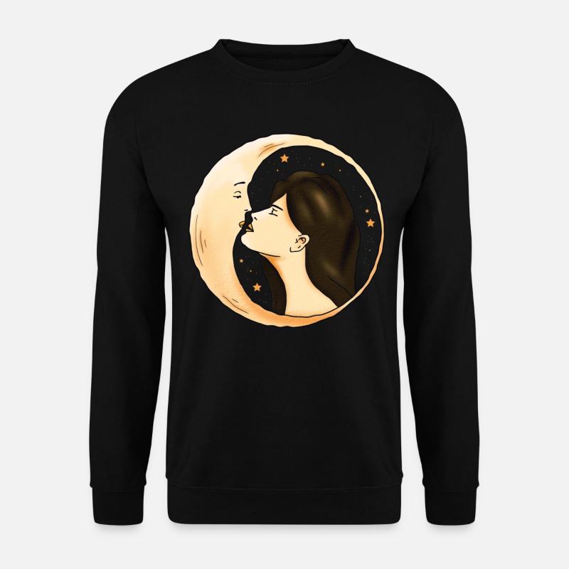 Whimsigoth Aesthetic Celestial Halbmond Mädchen - Unisex Pullover - Schwarz