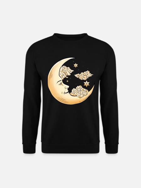 Hippie Aesthetics Celestial Crescent Bohemian - Unisex Sweatshirt - black
