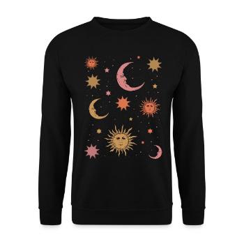 Whimsigoth Aesthetic Hippie Heavenly Vintage - Unisex Sweatshirt - black - Front - Alina (178cm) & Michal (187cm)