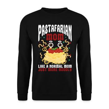 Fliegendes Spaghettimonster FSM - Unisex Pullover - Schwarz - Vorne - Alina (178cm) & Michal (187cm)