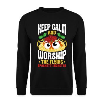 FSM Pastafarian - Unisex Pullover - Schwarz - Vorne - Alina (178cm) & Michal (187cm)