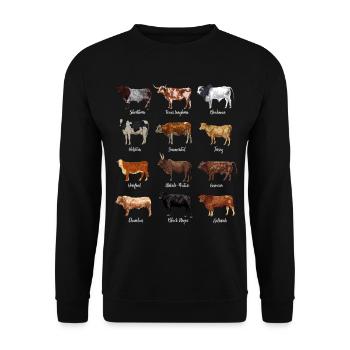 Cattle drawings - cow motif - Unisex Sweatshirt - black - Front - Alina (178cm) & Michal (187cm)