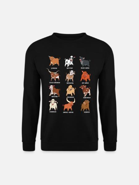 Différentes vaches Kawaii - Sweat-shirt Unisexe - noir