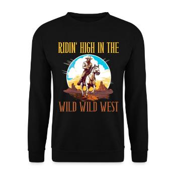 Ridin High In The Wild Wild West für eine - Unisex Pullover - Schwarz - Vorne - Alina (178cm) & Michal (187cm)