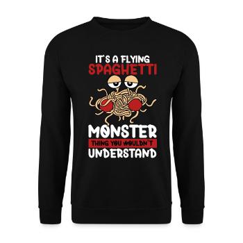 FSM Pastafarian - Unisex Pullover - Schwarz - Vorne - Alina (178cm) & Michal (187cm)