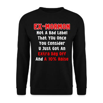 Post-Mormon Exmo - Unisex Sweatshirt - black - Front - Alina (178cm) & Michal (187cm)