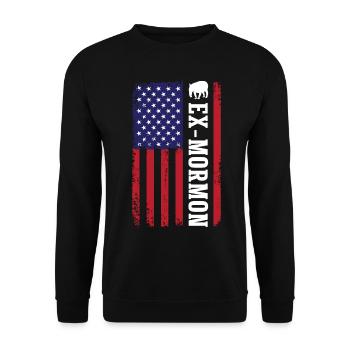 Tapir Exmo Patriotique Post-Mormon Anti-LDS - Sweat-shirt Unisexe - noir - Devant - Alina (178cm) & Michal (187cm)