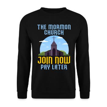 Ex-Mormon Post-Mormon Antimormon - Unisex Sweatshirt - black - Front - Alina (178cm) & Michal (187cm)