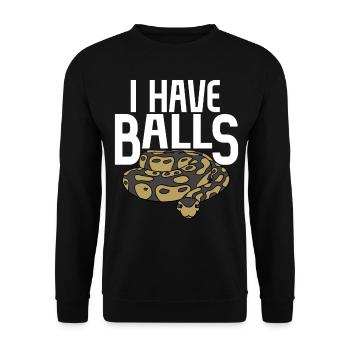 Ball python snake - Unisex Sweatshirt - black - Front - Alina (178cm) & Michal (187cm)