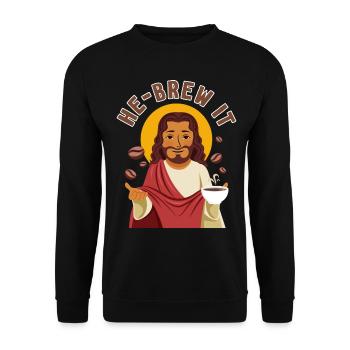 Hebräisch Jüdisch Israelitischer Kaffee - Unisex Pullover - Schwarz - Vorne - Alina (178cm) & Michal (187cm)