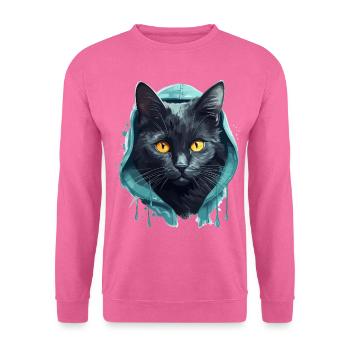 Katzenkopf Schwarze Katze Bombay Happy Cat Katzen - Unisex Pullover - Pink - Vorne