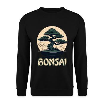 Bonsai Baum Bonsaischale Japanischer Baum - Unisex Pullover - Schwarz - Vorne - Alina (178cm) & Michal (187cm)