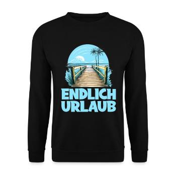 Urlaubsbereit Urlaub für einen Strandurlaub - Unisex Pullover - Schwarz - Vorne - Alina (178cm) & Michal (187cm)