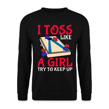 Cornhole corn hole - Unisex Sweatshirt - black - Front - Alina (178cm) & Michal (187cm)