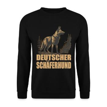 Deutscher Schäferhund Hund Hunderasse - Unisex Pullover - Schwarz - Vorne - Alina (178cm) & Michal (187cm)