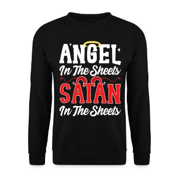 Funny Satanism - Unisex Sweatshirt - black - Front - Alina (178cm) & Michal (187cm)