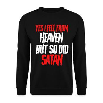 Funny Satanism Satan - Unisex Sweatshirt - black - Front - Alina (178cm) & Michal (187cm)