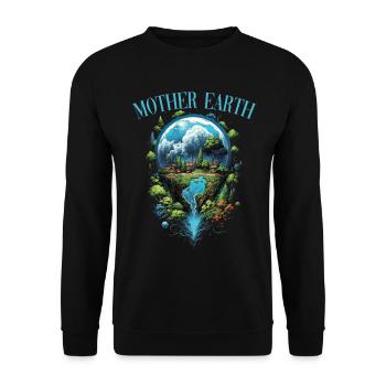 Respektier Muttererde Unseren Planeten Natur - Unisex Pullover - Schwarz - Vorne - Alina (178cm) & Michal (187cm)