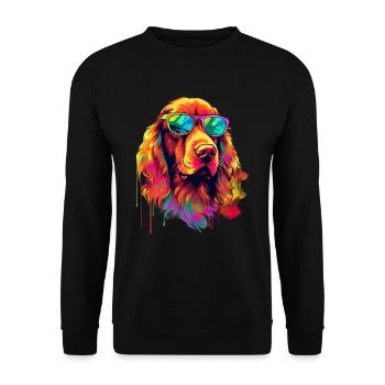 Irish Red Setter Hund Hunderasse - Unisex Pullover - Schwarz - Vorne - Alina (178cm) & Michal (187cm)