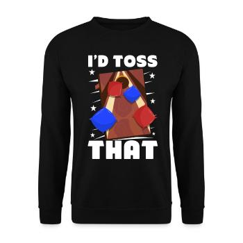 Lustiges Cornhole Corn Hole - Unisex Pullover - Schwarz - Vorne - Alina (178cm) & Michal (187cm)