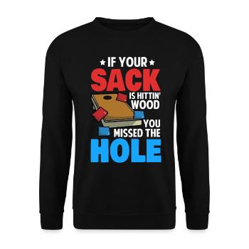 Funny cornhole - Unisex Sweatshirt - black - Front - Alina (178cm) & Michal (187cm)