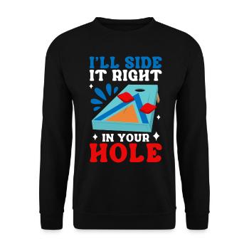 Lustiges Cornhole Corn Hole - Unisex Pullover - Schwarz - Vorne - Alina (178cm) & Michal (187cm)