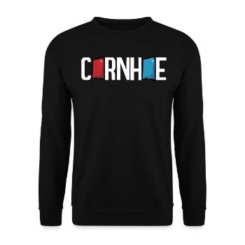 Lustiges Cornhole Corn Hole - Unisex Pullover - Schwarz - Vorne - Alina (178cm) & Michal (187cm)
