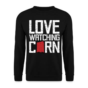 Lustiges Cornhole Corn Hole - Unisex Pullover - Schwarz - Vorne - Alina (178cm) & Michal (187cm)