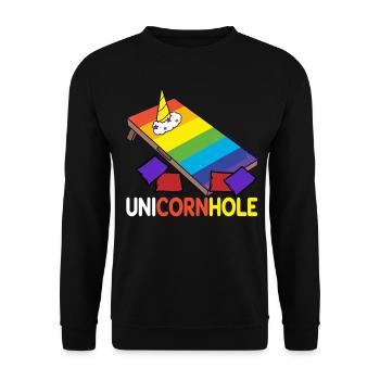 Trou de maïs Cornhole - Sweat-shirt Unisexe - noir - Devant - Alina (178cm) & Michal (187cm)