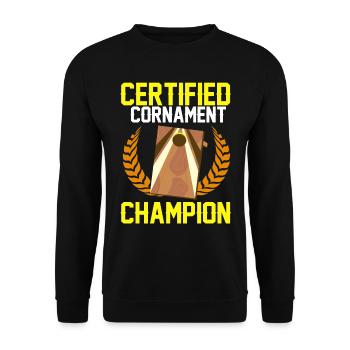 Cornhole corn hole - Unisex Sweatshirt - black - Front - Alina (178cm) & Michal (187cm)